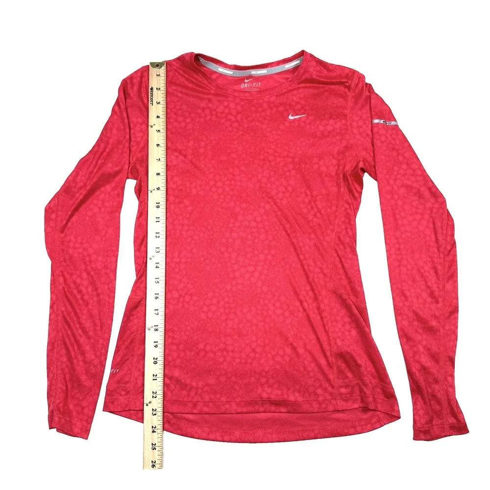 Nike Pullover Shirt Womens Small Pink Tonal Athletic Running Dri-Fit Miler Swosh